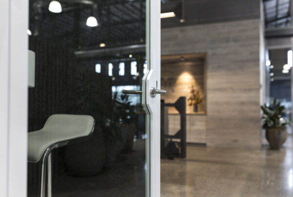 Close-up of a Silent Pod with in a modern open-plan office.