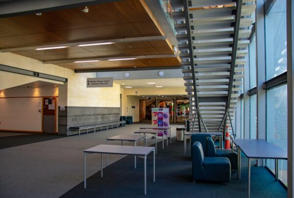 Inside a hallway at the University of Otago